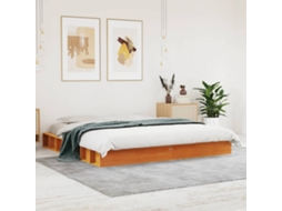 Cama Sem Colchão 200x200 Cm Pinho Maciço Castanho-mel