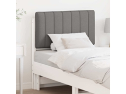 Vidaxl Cabeceira Estofada Com Cabeceira Branco E Cinza Claro 75 Cm