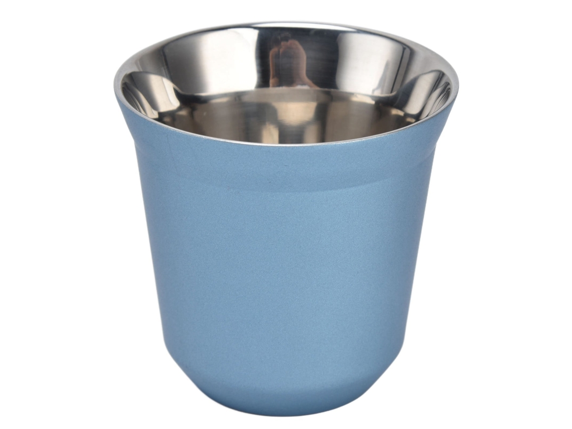 Caneca de Café LAXISCREED 80ml Inox 304 Isolada Azul Claro