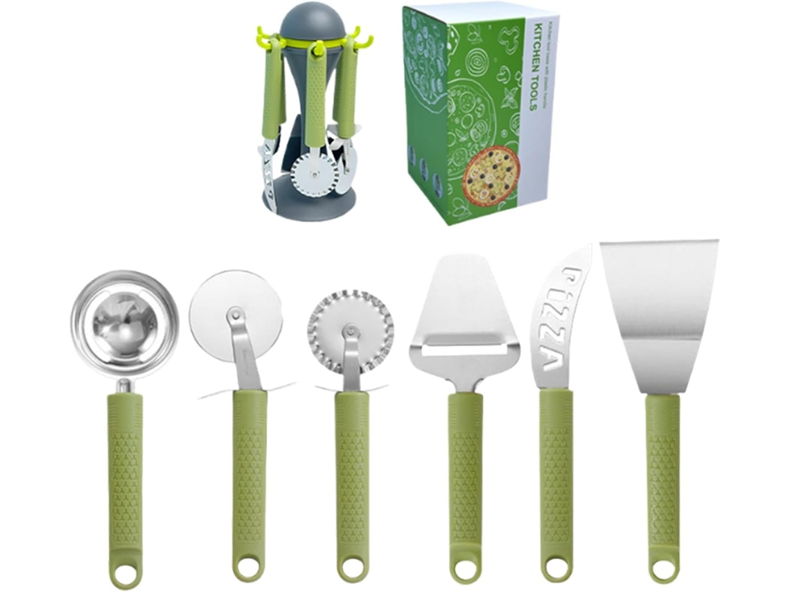Kit para Churrasco Cortador de Pizza e Esp Tula P Resistente Ao Calor com Design Ergon Mico Al as F Cil Manuseio VAYOTOY