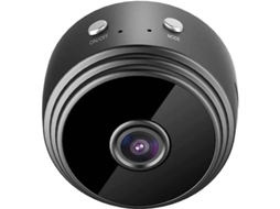 Minicâmera espiã 4K HD com visão noturna infravermelha, bateria de longa duração, videochamada, interna/externa, preta.