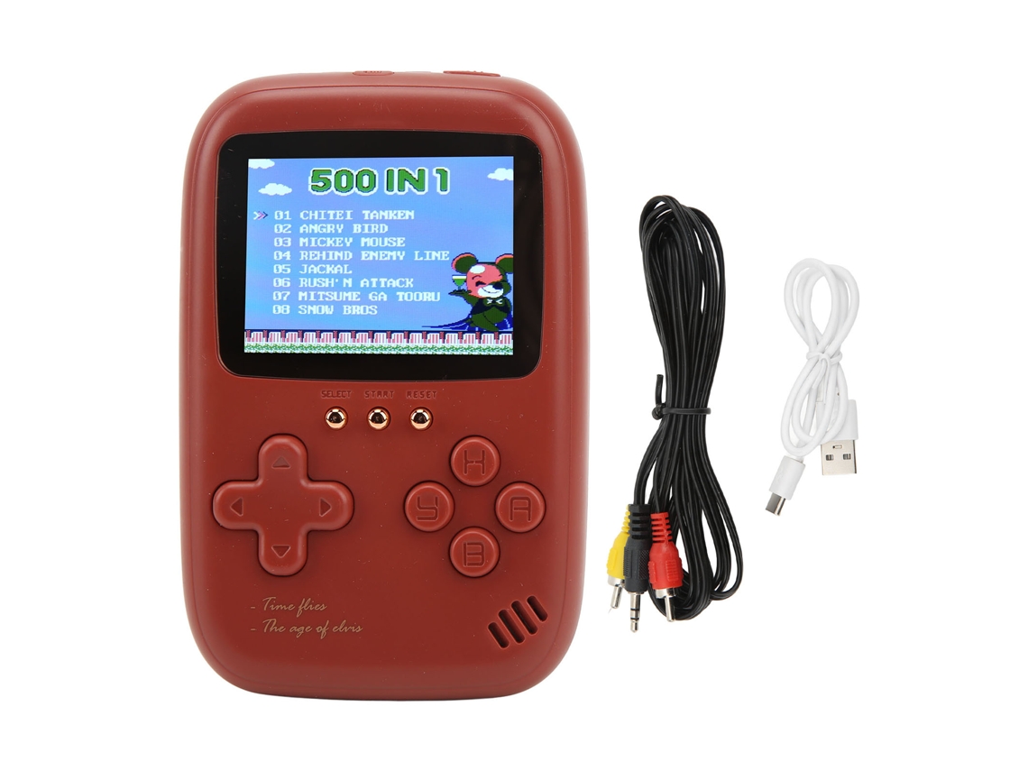 Mali console de Jogos Portátil Retro 10000mah Recarregável com Vários Jogos Clássicos Vermelho