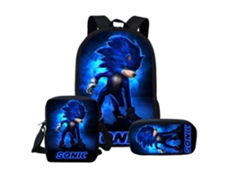 Conjunto Mochila Escolar 3 Peças, Desenho Animado, Aulas, Bolsa Ombro, Inclui Estojo