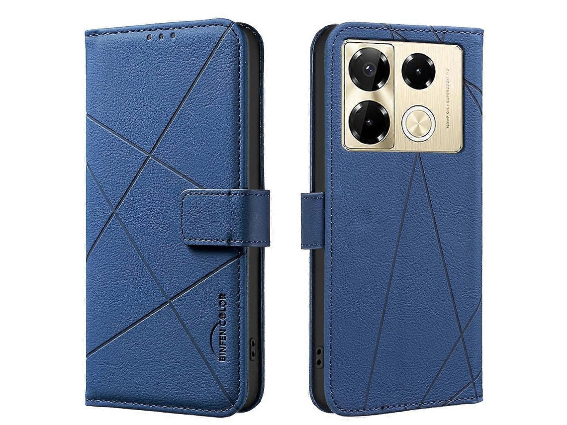 Capa De Couro Para Celular Com Padrão Geométrico Rfid