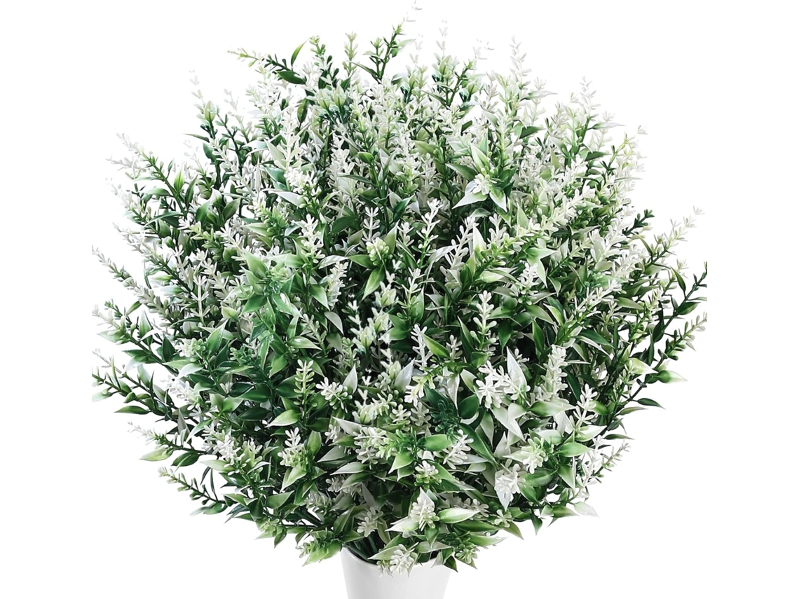 6 Hastes de Lavanda Artificial, Roxa, Flores e Plantas Artificiais de Plástico para Uso Interior e Exterior, Resistentes a Uv AQUAFORGE