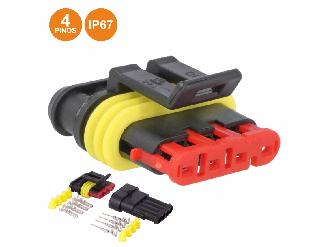 Ficha Automotiva Amp 4 Pinos Superseal 1.5 C/ Terminais Ip67 DIV