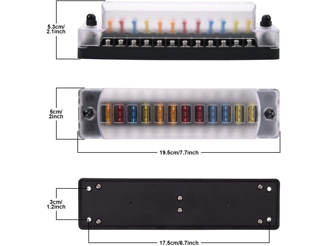 Bloco de Fusíveis 12 Vias 12v 32v Atc/ato | S/MARCA