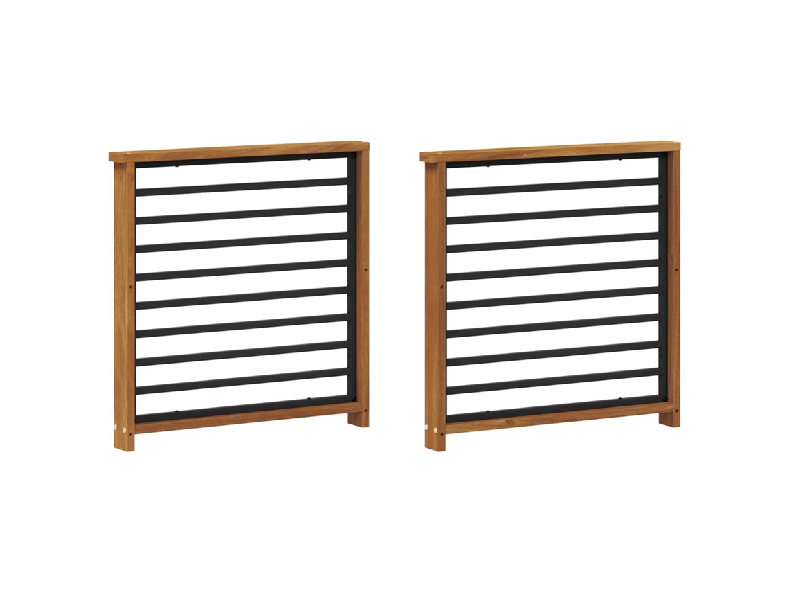 Vidaxl Apoio De Braço 2 Pcs Natural 60 X 6 X 61 Cm