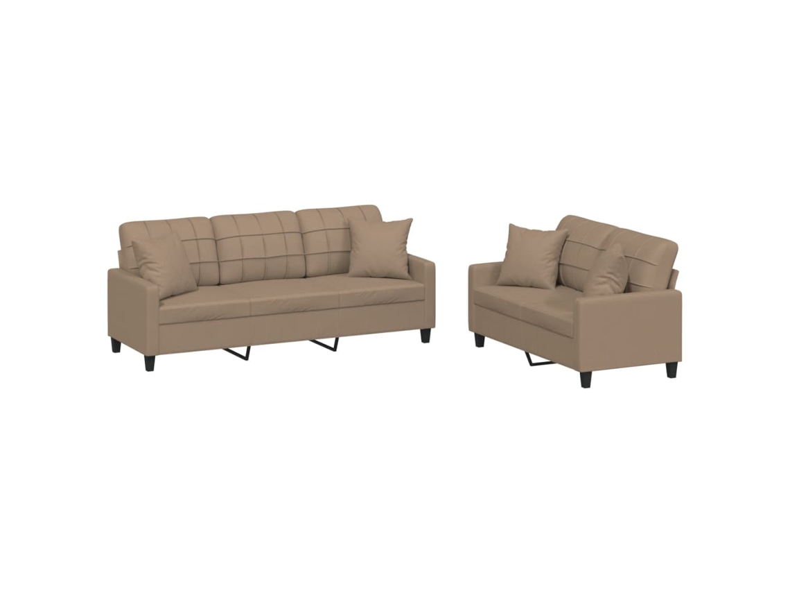 Sofa Set, Sofa Sets Vidaxl Marrom Couro Artificial (n/a)