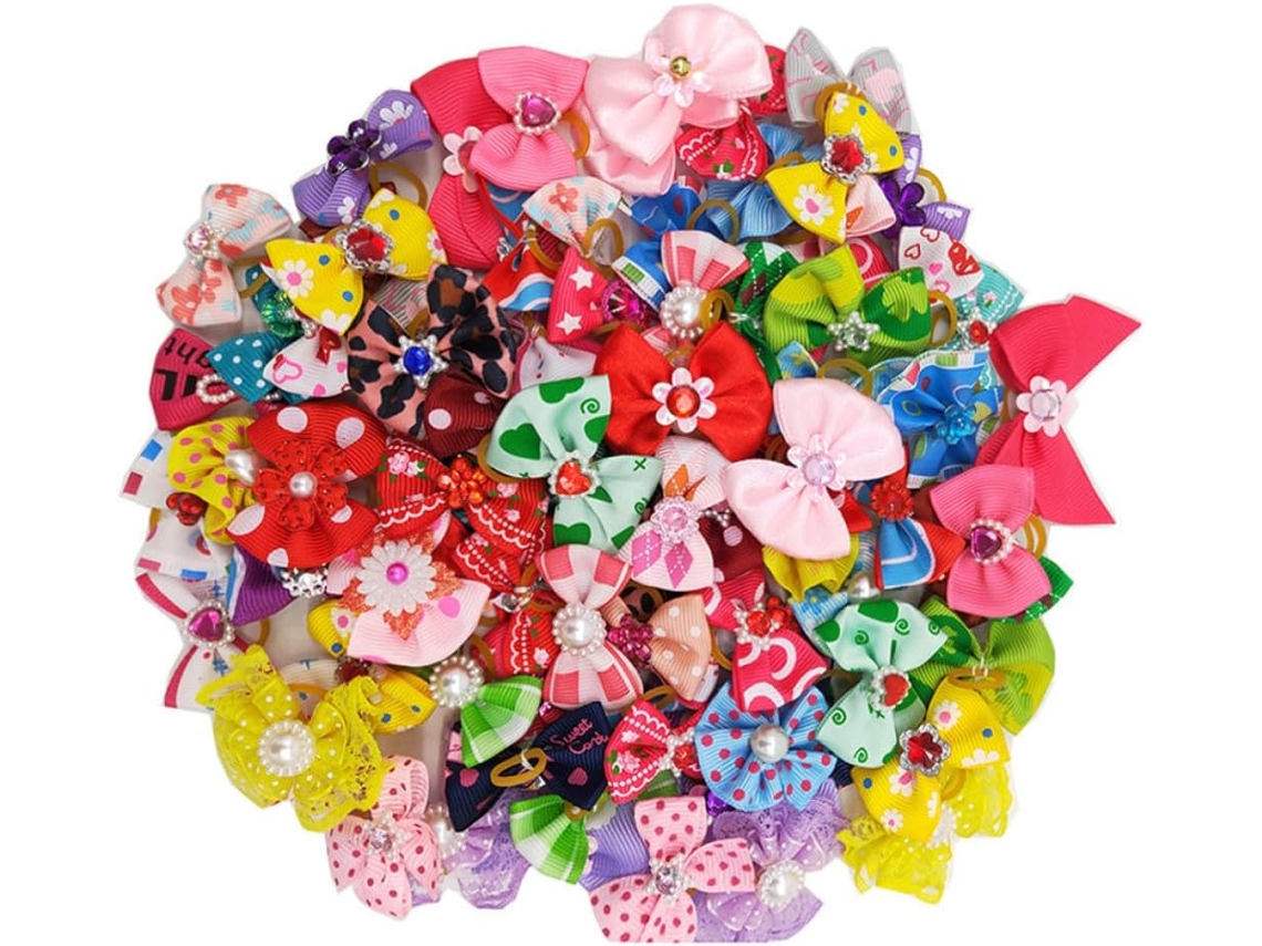 40 Elásticos De Cabelo Cães E Cavalos, Faixas Elásticas De Tecido Decoração E Penteados Fáceis Em Filhotes