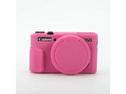 Capa CHRUI para Canon Powershot G7 X Mark Ii Silicone com Tampa da Lente Pêssego