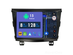 Auto Rádio Carro Bluetooth Autoradio 8GB RAM 128G ROM CarPlay Navegação GPS Ecrã Táctil RoverOne para SsangYong Tivolan Tivoli 2014-2017  