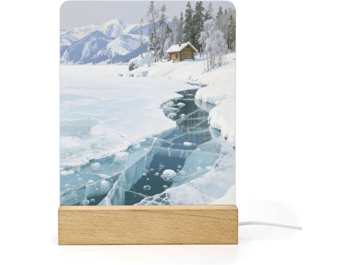 Luminária Noturna De Led Do Lago Baikal Com Base Banheiro, Corredor, Quarto E Sala De Estar