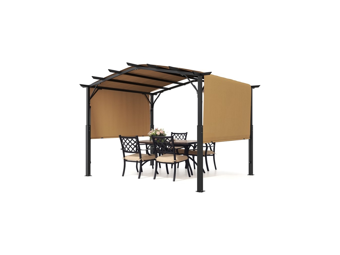 Pérgola De Jardim 3x3m Com Teto Ajustável E Estrutura Metálica Resistente Tekmaquinas