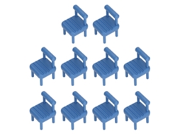 Mali 10pcs Cadeira Miniatura 1:12 Móveis Casinha Boneca Mesa Jantar Realista Azul Royal