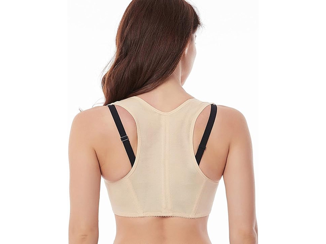 Conjunto De 3 Peças Sutiã Modelador Com Suporte Para Os Seios, Corretor De Postura E Suporte Para As Costas, Top Modelador Com Alças Em X, Bege