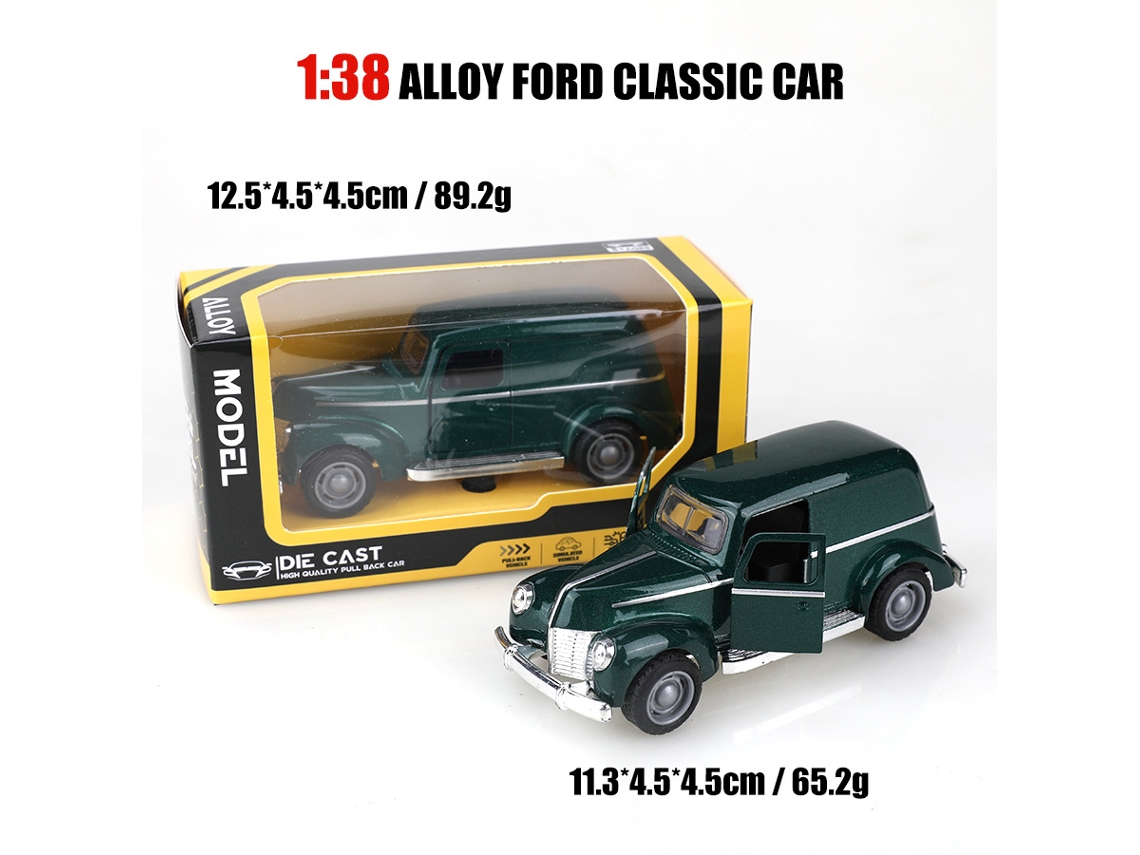 Miniatura de Carro em Escala 1/38, Modelo de Carro Clássico, Brinquedo Infantil. MDUG
