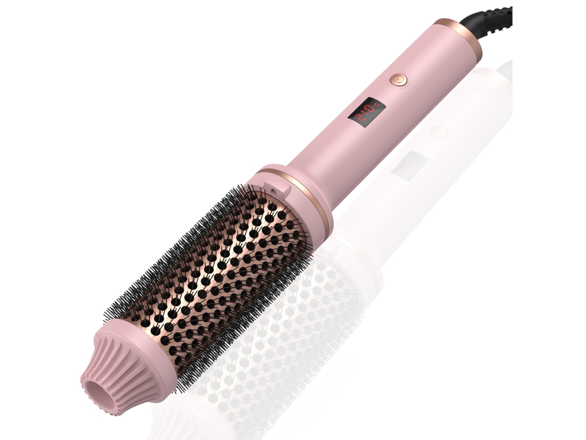 Escova Térmica Escova De Ondulação Aquecida Rosa De 1,5 Polegadas Ferro De Ondulação Cerâmico*