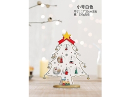Árbol De Navidad De Madera Monolítico Pequeño Para Escritorio Decoración Diy Ventana Blanco