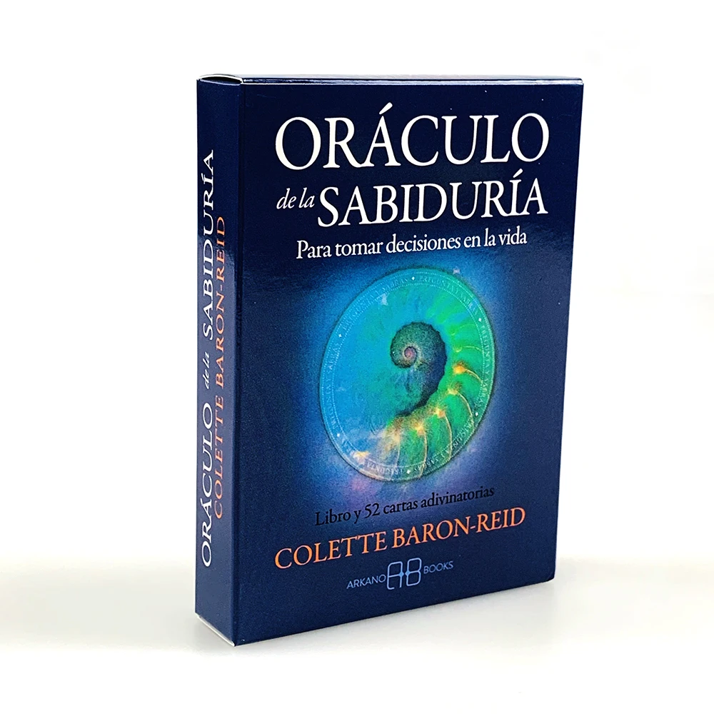 (azul) Cartas Oráculo Versão Espanhola: Jogo De Cartas De Adivinhação Da Sabedoria
