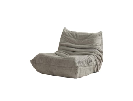 Sofá Individual Togo Cinza Claro Sem Montagem Apoio Ergonómico para o Corpo Inteiro Espuma Resiliente Alta Densidade Estofamento Toque Suave SOFTEVA