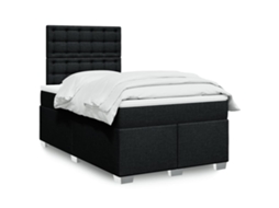 Vidaxl Cama Com Molas/colchão 120x200 Cm Tecido Preto