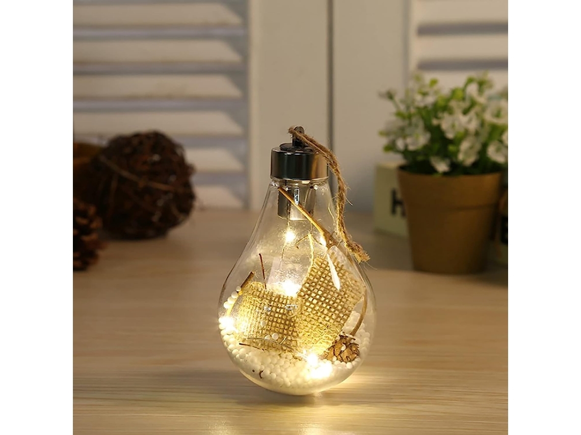 6 Bolas de Natal Led Transparentes, Luzes de Simulação Criativas, Decorações para Árvores Pendentes, Baixo Consumo, Moderno, Ergonômico... STELASPLEN