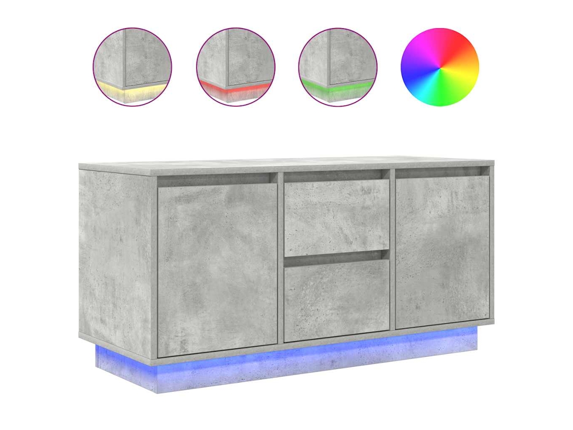 Móvel de Tv com Luzes Led Cinzento Cimento MAISON EXCLUSIVE (100x41x50 cm)