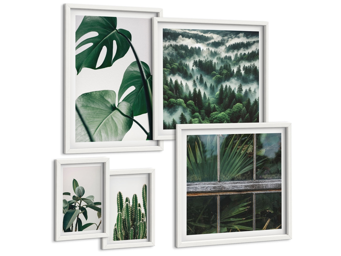 Composição De Quadros Motivação, Treinamento, Autodesenvolvimento Moldura Branca Fotos Para O Escritório Espelharte (conjunto De 5 Imagens)