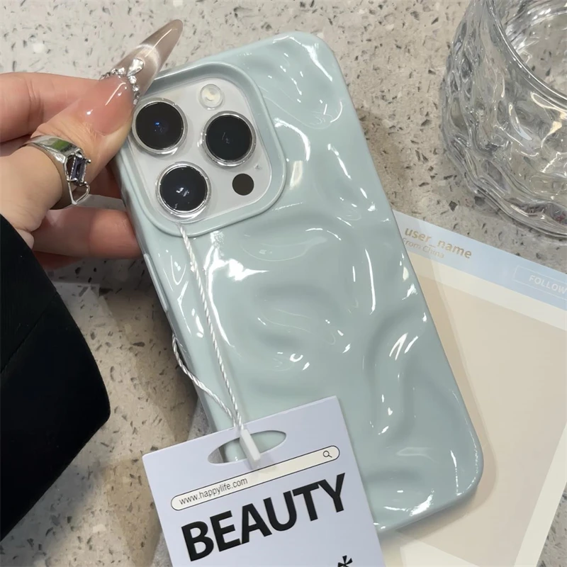 Capa Para Celular (iphone 17 Pro Max) Com Textura Enrugada 3d, Feita De Silicone Macio.