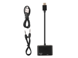 Cabledeconn Conversor De Vídeo Hd Hdmi Para Hdmi Vga 2 Em 1 Áudio 3.5mm 4k*2k 1920*1080