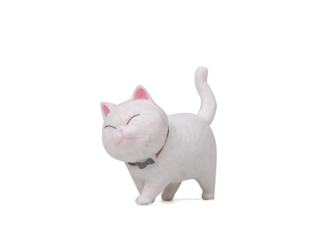 Adorno De Gato Fofo, Brinco Alto Brinquedo Criativo De Pvc Cinza Decoração De Casa Presente Para Crianças Blanco
