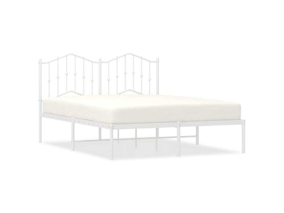 Estrutura de Cama com Cabeceira Metal Branco MAISON EXCLUSIVE 135x190 cm