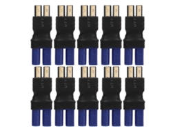 10 Adaptadores Ec5 Para Traxxas Macho De Borracha Plástica Cobre Para Carro Avião Barco Rc Seguro Leve