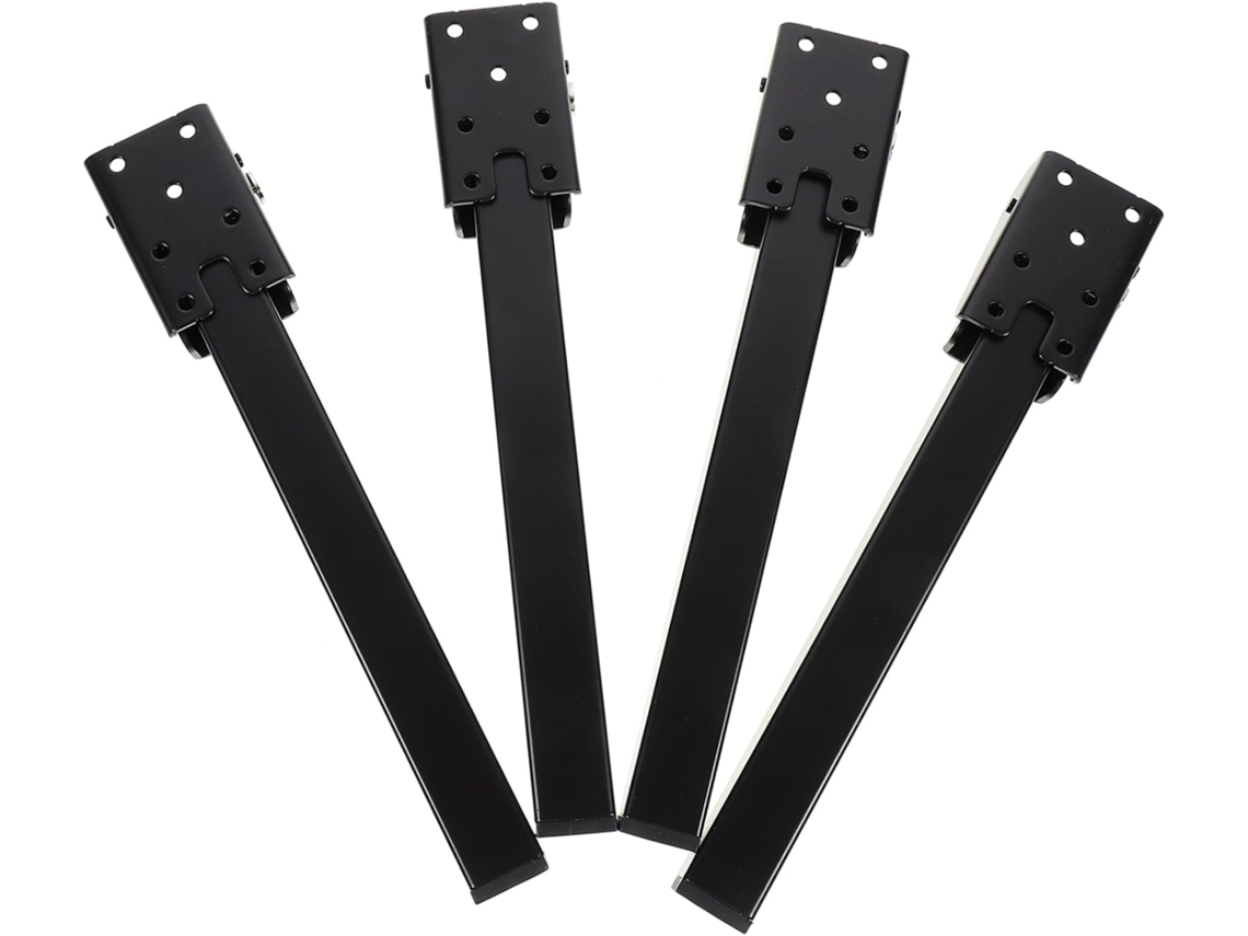 Conjunto De 4 Pés Mesa Dobráveis Pretos Para Montagem Móveis Diy, Design Resistente E Fácil Instalação