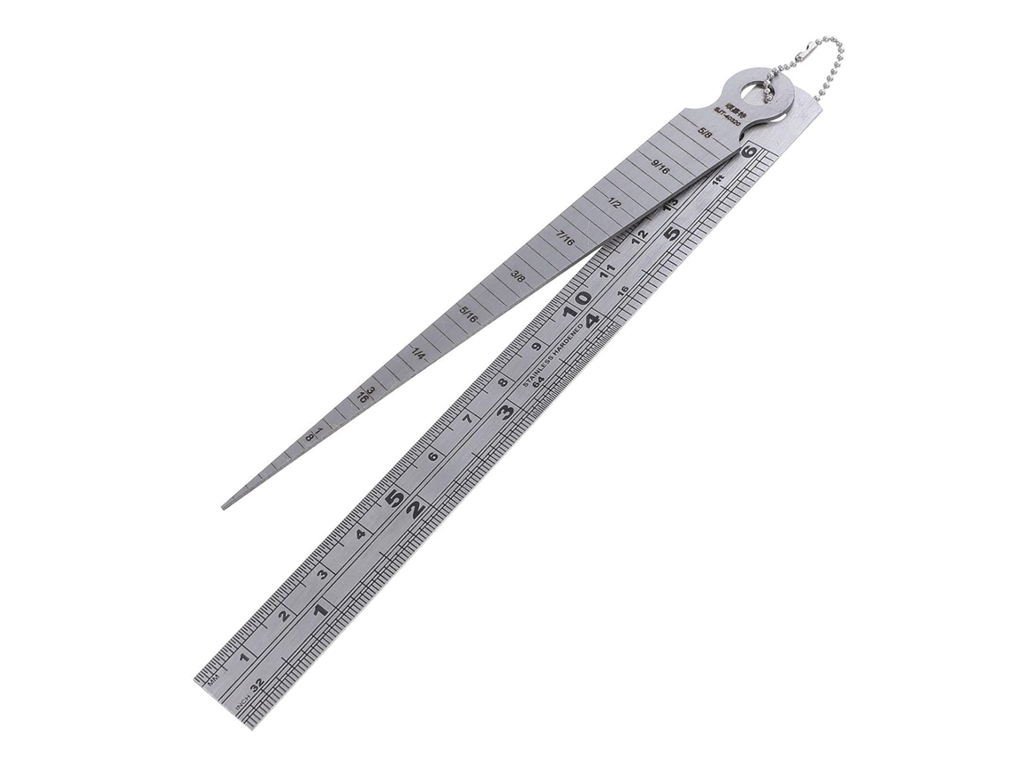 Régua Reta Vicasky De 15cm Em Aço Inoxidável Com Calibrador Cônico Soldagem 1a 15mm, Instrumento Para Medir Diâmetros