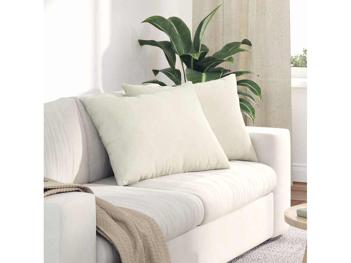 Vidaxl Travesseiros De Sofá 2 Pcs Creme 70 X 50 Cm