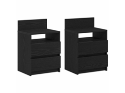 Mesas de Cabeceira 2 Pcs com 2 Gavetas 40x33x60 Cm Preto MAISON EXCLUSIVE