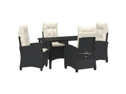 Maison Exclusive - Conjunto De Jantar Para Jardim Com Almofada 5 Pcs Preto Vime Pe