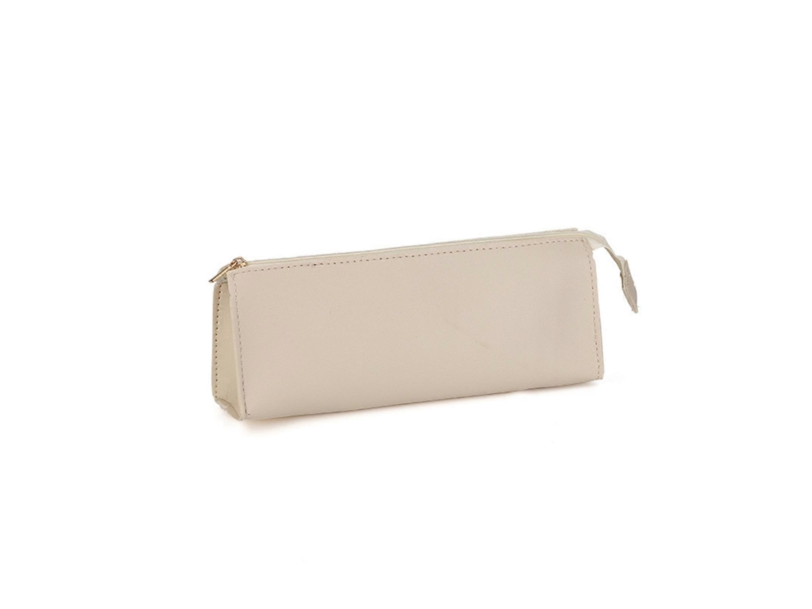 Bolsa De Lápis De Couro Grande Capacidade Elegante Estudantes Profissionais
