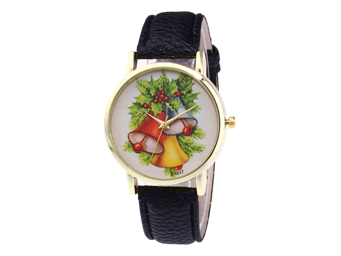 Reloj De Pulsera De Cuero Pu Casual Para Estudiantes Zhoulianfa (negro)
