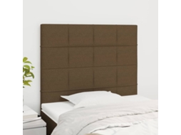 Vidaxl Cabeceira 90x5x118/128 Cm Tecido Castanho Escuro