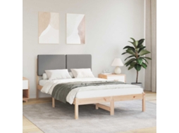 Vidaxl Estrutura De Cama Com Cabeceira Estofada Cinzento-claro