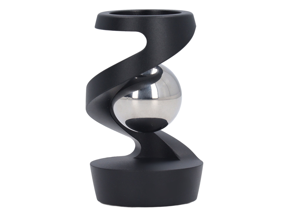 Ats giroscópio de Mesa Rotatsório de Liga de Alumínio com Pérola Pratsa para Reduzir Ansiedade Brinquedo Decoratsivo Preto