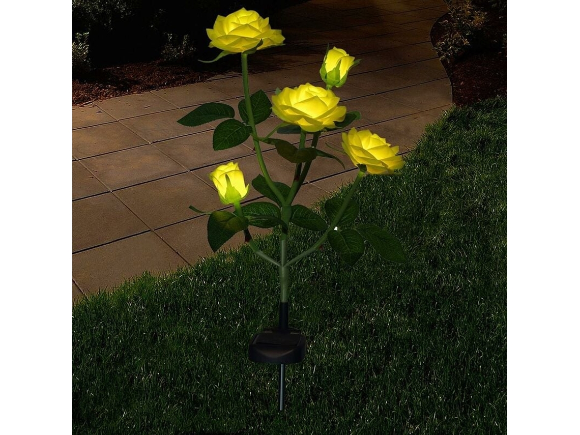 Luminária decorativa de flor, amarelo, para jardim, iluminação Led AQUAFORGE