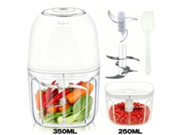 Mixer De Alimentos E Bebidas Multifuncional Sem Fio, 6 Lâminas / 350ml, Conjunto De 2 Copos, Branco