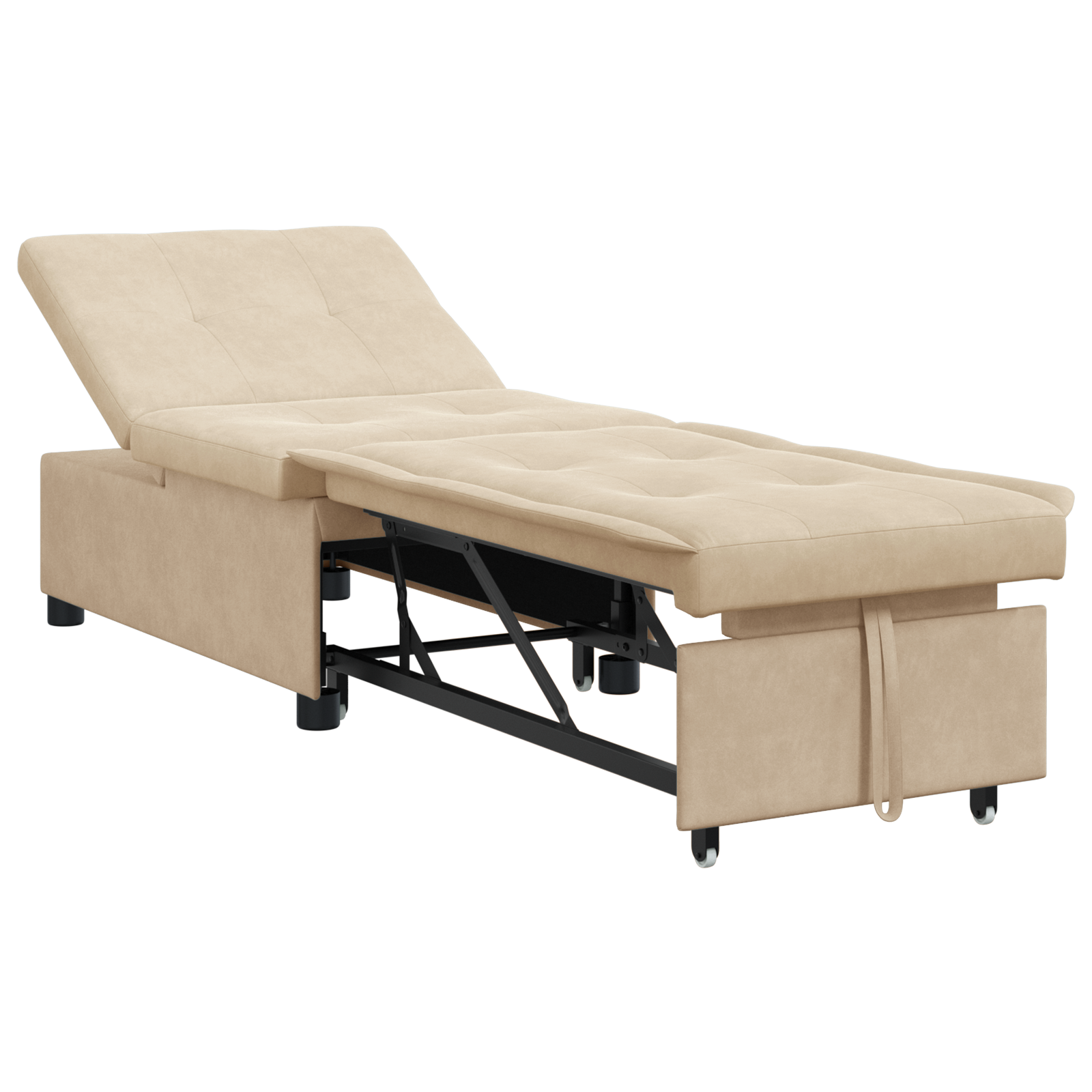 Conjunto 1 Sofá-cama Vidaxl Creme Microfibra (194 X 67 X 82 Cm)