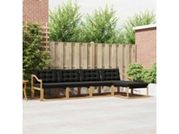 Vidaxl Conjunto De Sofás Para Exterior 5 Pcs Branco E Preto