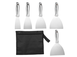 Conjunto de 5 espátulas de aço inoxidável de 2 a 6 polegadas, ferramenta para pintura, reparo de drywall e remoção de papel de parede.