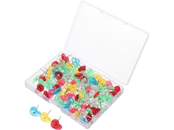 Conjunto De 100 Tachinhas De Plástico Em Formato Coração Para Cortiça Quadros, Escolares Murais E Mapas, Nas Cores Rosa E